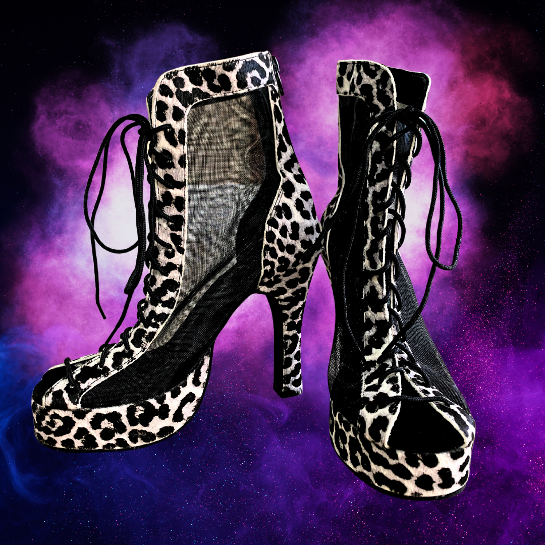 "LEOPARD NOIR" GODIVA CHIC DANCE HEEL - WILDEST DREAMS COLLECTION