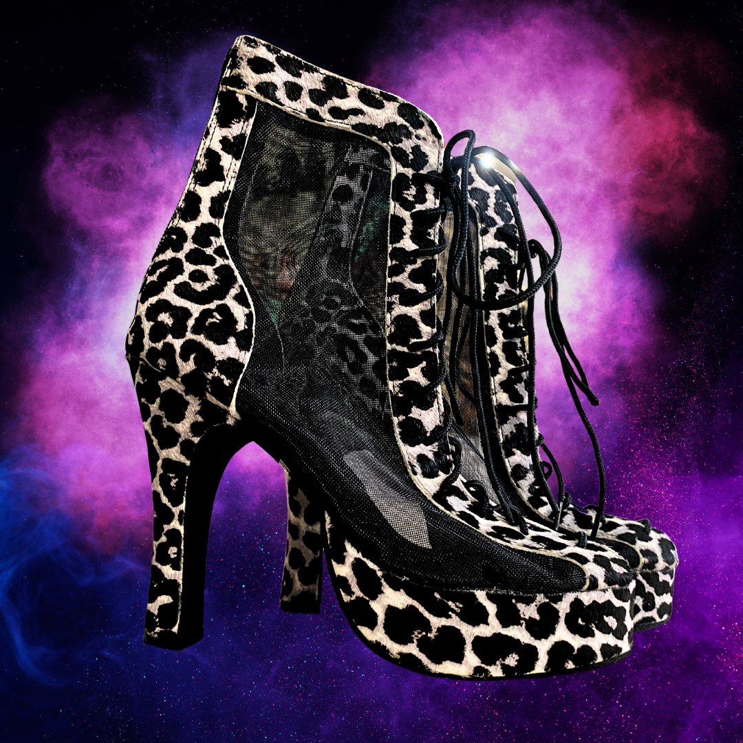 "LEOPARD NOIR" GODIVA CHIC DANCE HEEL - WILDEST DREAMS COLLECTION